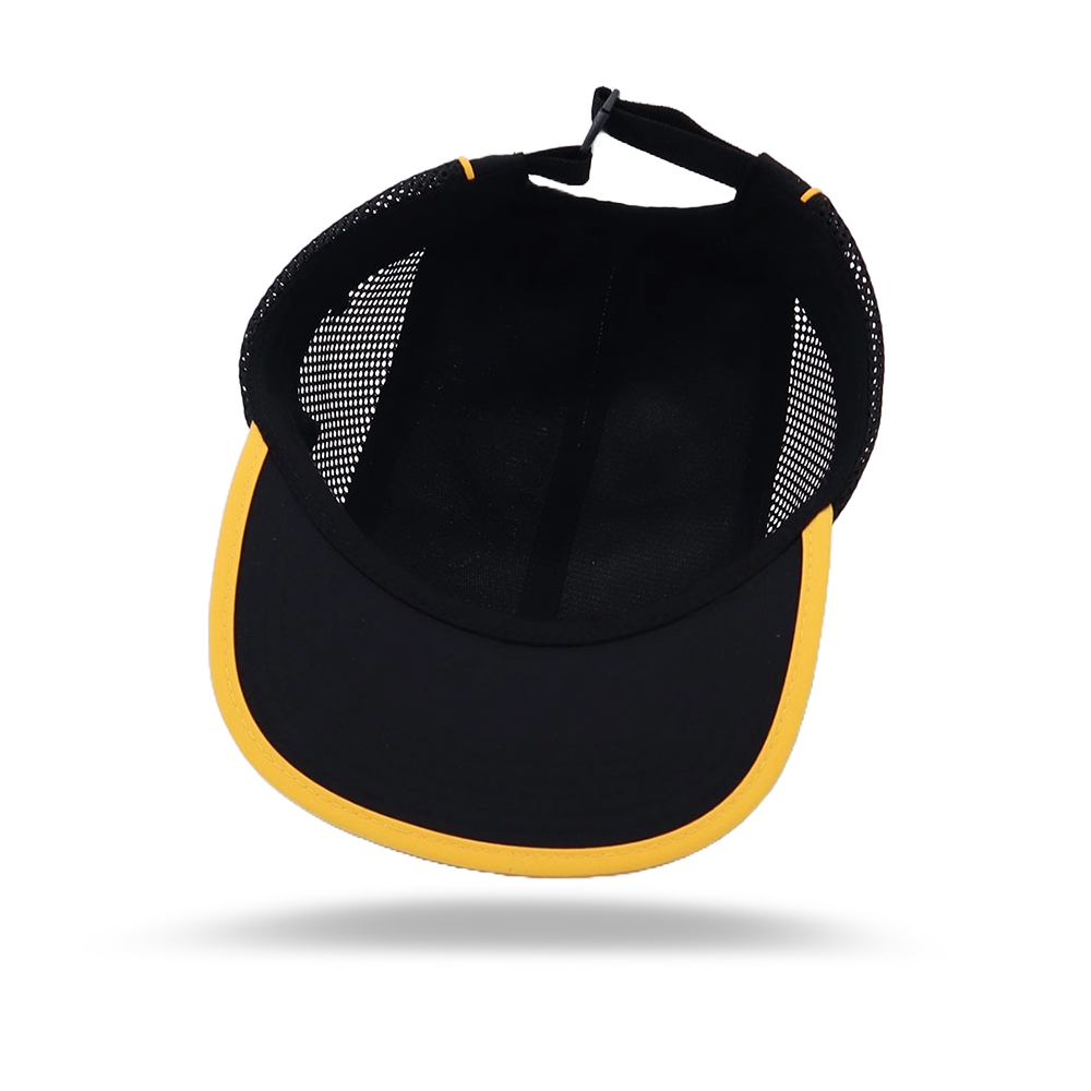 5 Panel Mesh Sports Cap - Black