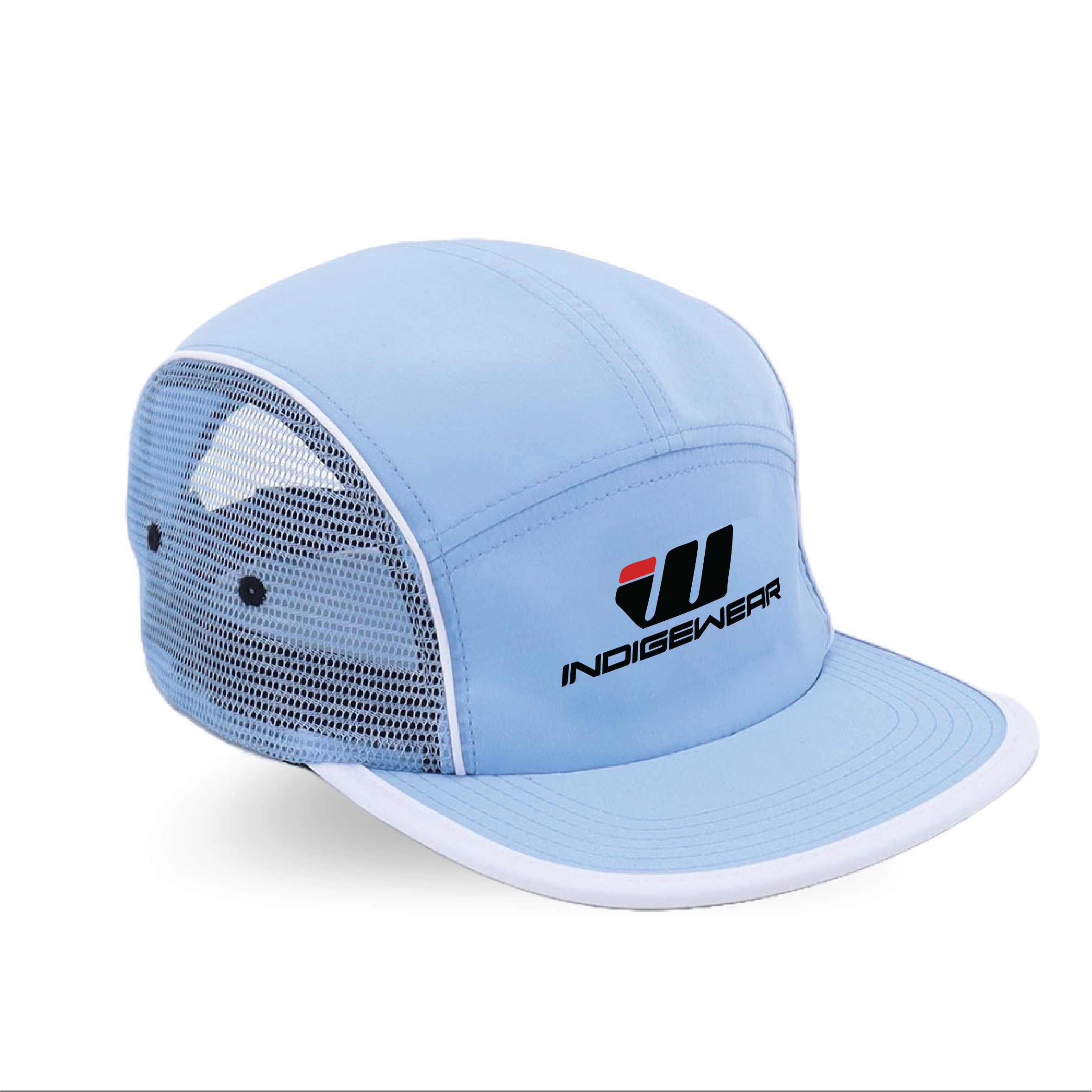 5 Panel Mesh Sports Cap - Baby Blue